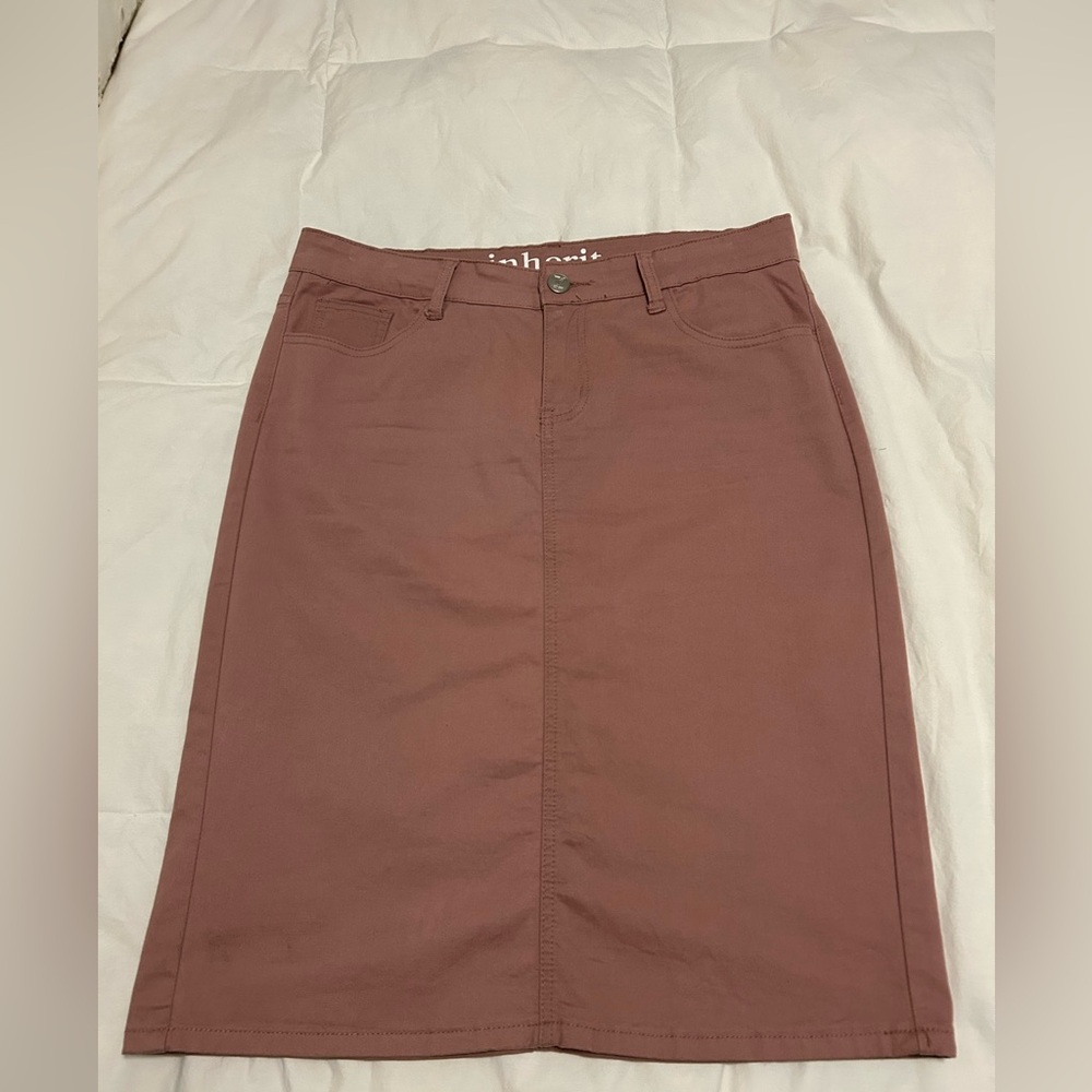 Inherit Clothing Co. “Remi” Mauve Denim Skirt, Women’s Size 12.